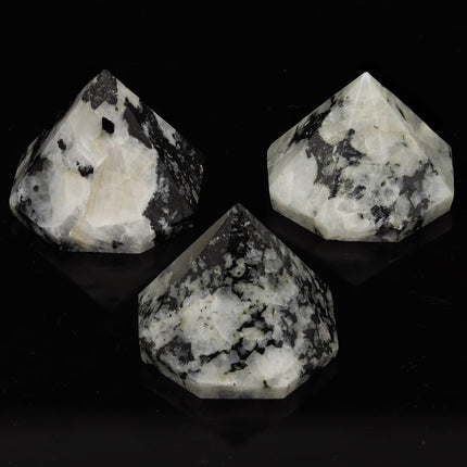 QTY 1 - Rainbow Moonstone Décor Diamond Point / 2" AVG - Crystal River Gems