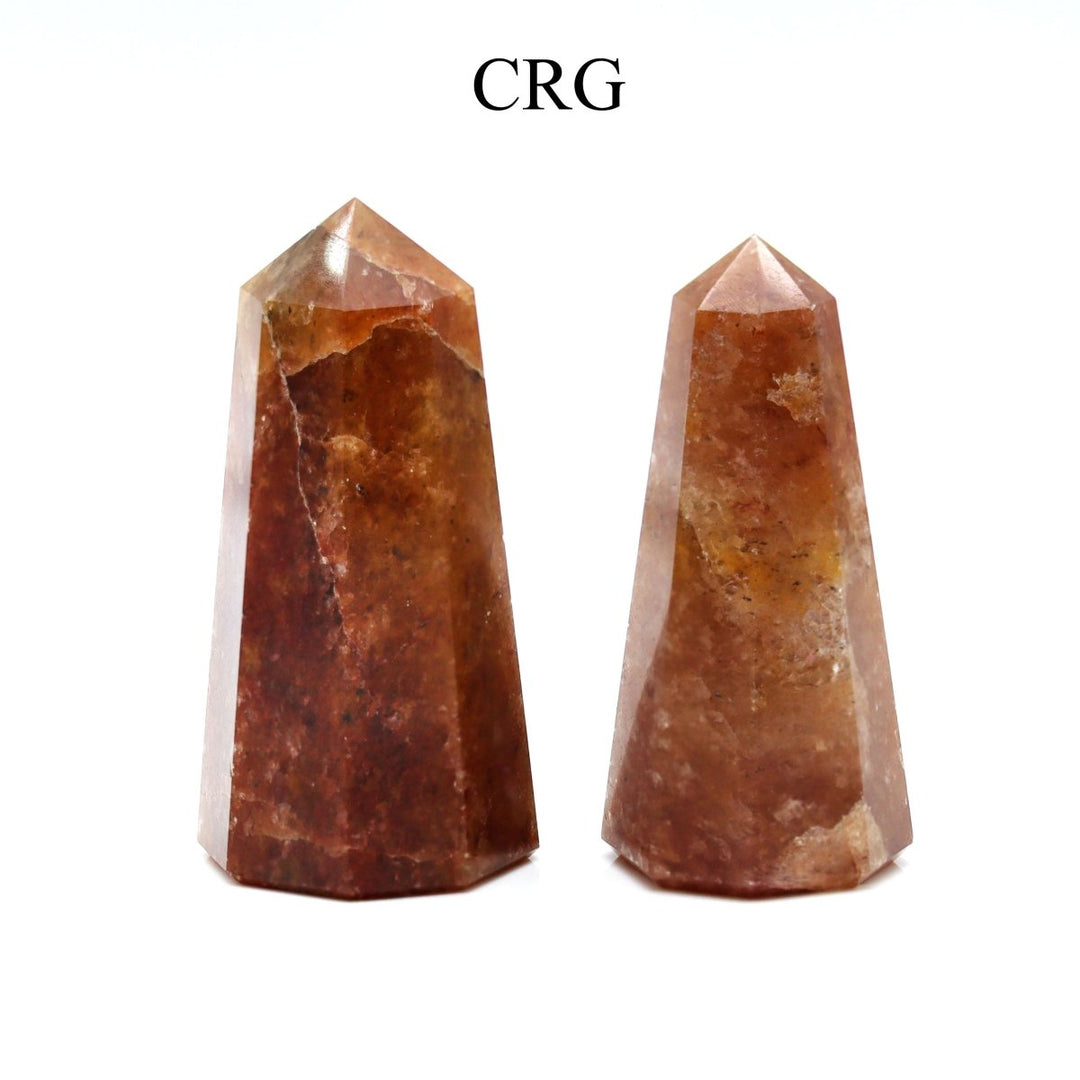 QTY 1 - Red Aventurine and Quartz Thick Point / 2.5" AVG