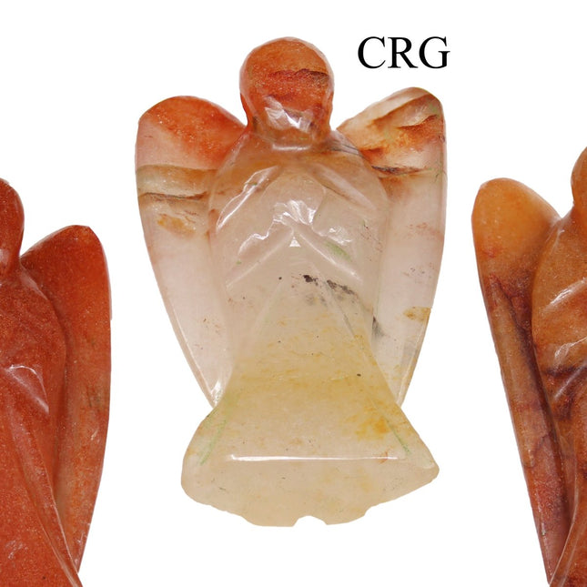 QTY 1 - Red Aventurine Gemstone Pocket Angel / 2" AVG - Crystal River Gems