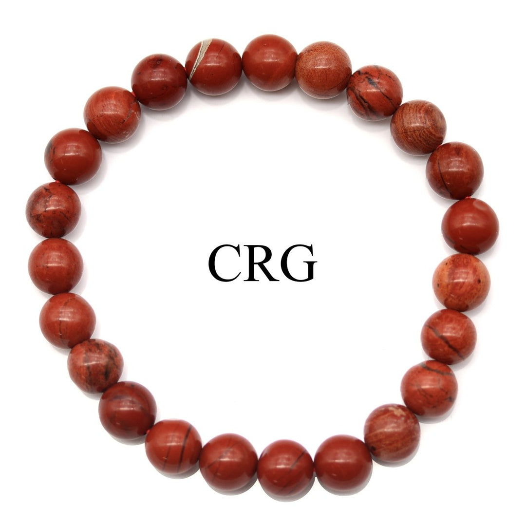 QTY 1 - Red Jasper Stretch Bracelet / 8mm AVGCrystal River Gems