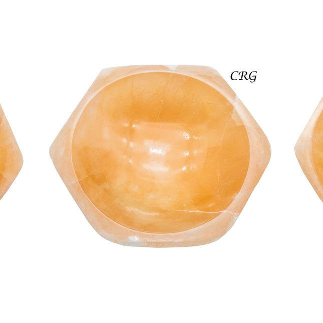 Qty 1 - Red Selenite Hexagon Bowl - Crystal River Gems