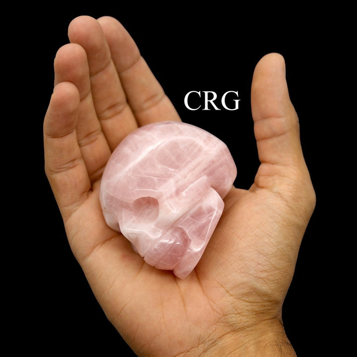 QTY 1 - Rose Quartz Gemstone Skull / 3" AVGCrystal River Gems