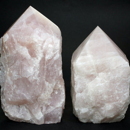 QTY 1 - Rose Quartz Top Polished Point Lamp / CORD AND BULB INCLUDED / 5-8" AVG - Crystal River Gems