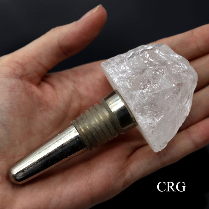 QTY 1 - Rough Crystal Quartz Gemstone Bottle Stopper / 1" AVG