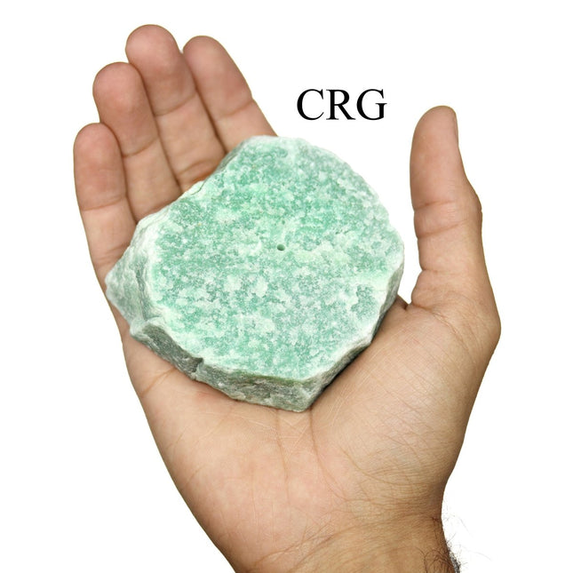 QTY 1 - Rough Green Quartz Incense Holder / 2.5-3.5" AVG - Crystal River Gems