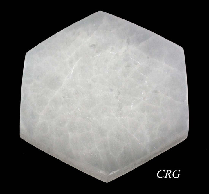 SCRATCH & DENT Hexagon Selenite Slab Plate 14cm (1 Piece)Crystal River Gems