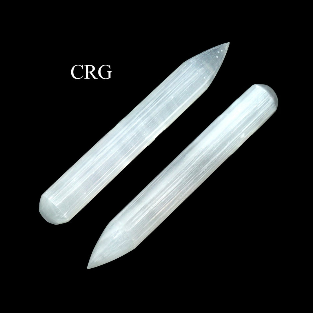 QTY 1 - Selenite Polished Thick Pencil Point Wand / 6" AVG