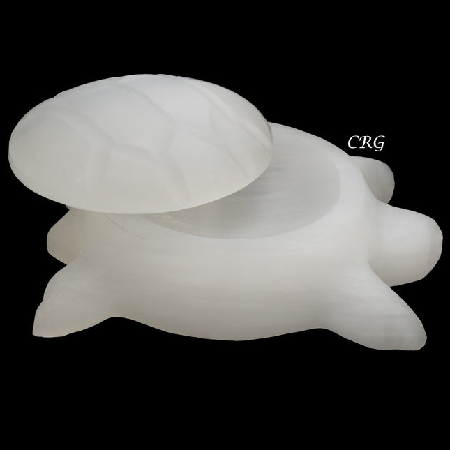 Qty 1 - Selenite Turtle bowl - Crystal River Gems