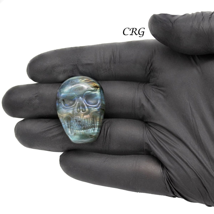 Qty 1 - Skull Labradorite Super Flash CarvingCrystal River Gems