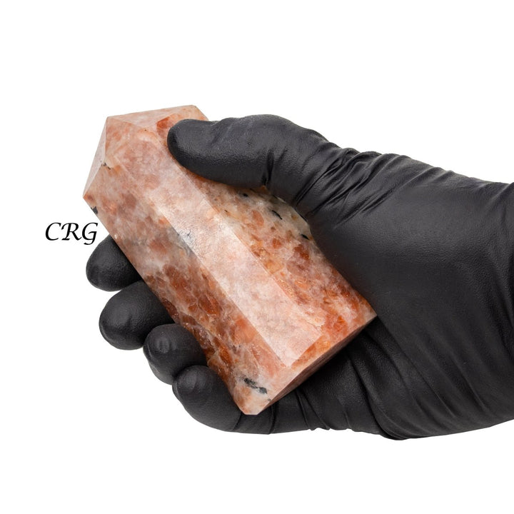 QTY 1 - Sunstone Point from India / 3 - 5" AvgCrystal River Gems