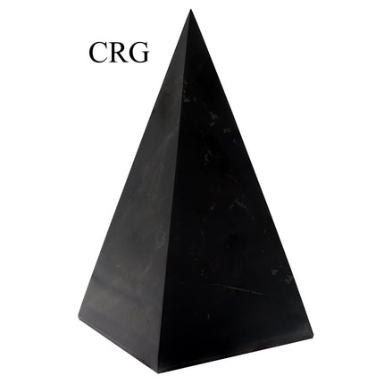 QTY -1 Tall Extra Polished Shungite Pyramid (8" tall avg.)