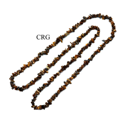QTY 1 - Tiger's Eye Strand Chip Necklace / 32" AVG - Crystal River Gems