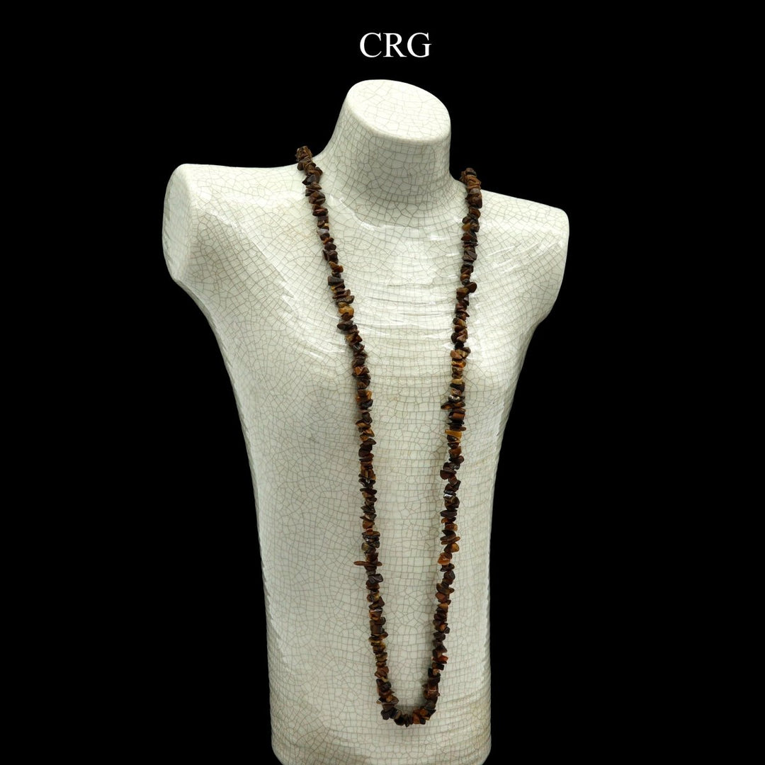 QTY 1 - Tiger's Eye Strand Chip Necklace / 32" AVGCrystal River Gems