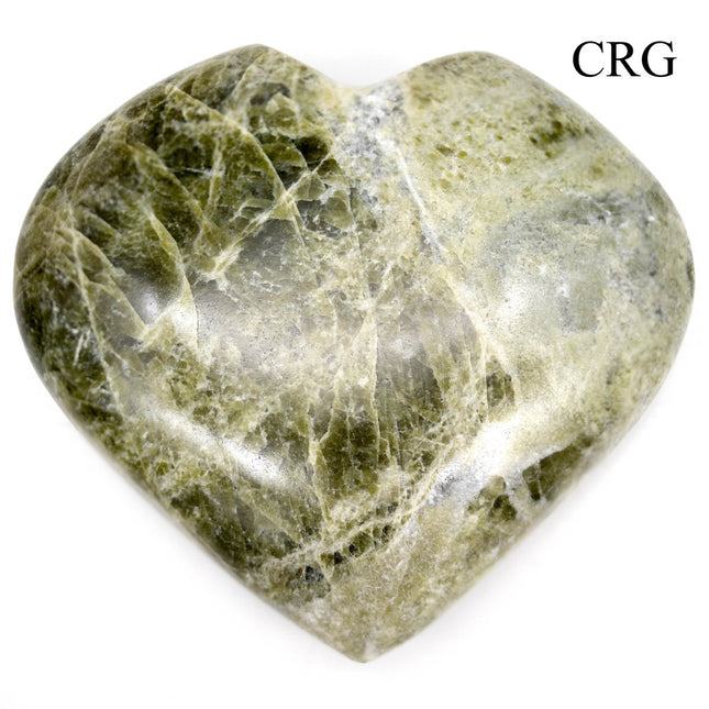 QTY 1 - Vesuvianite Puffy Heart / 2-4" AVG - Crystal River Gems