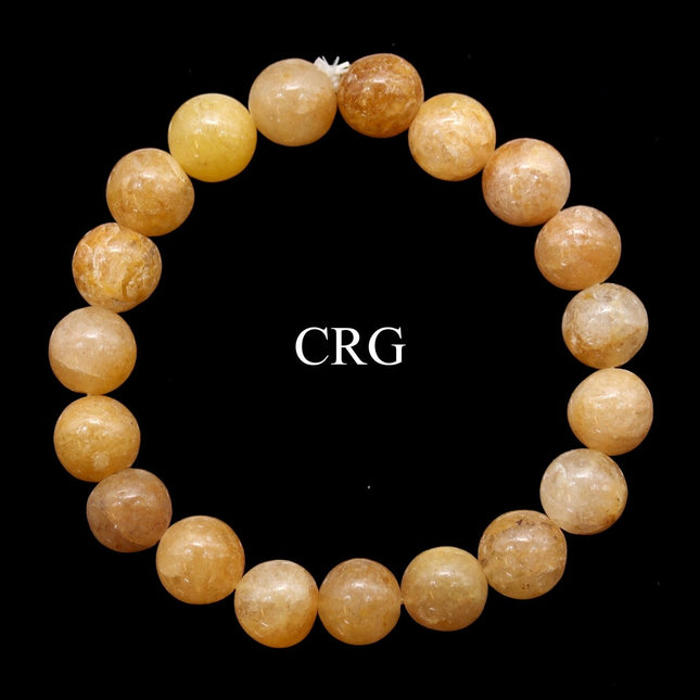 QTY 1 - Yellow Quartz Tumbled Bead Stretch Bracelet / 8mm AVG - Crystal River Gems
