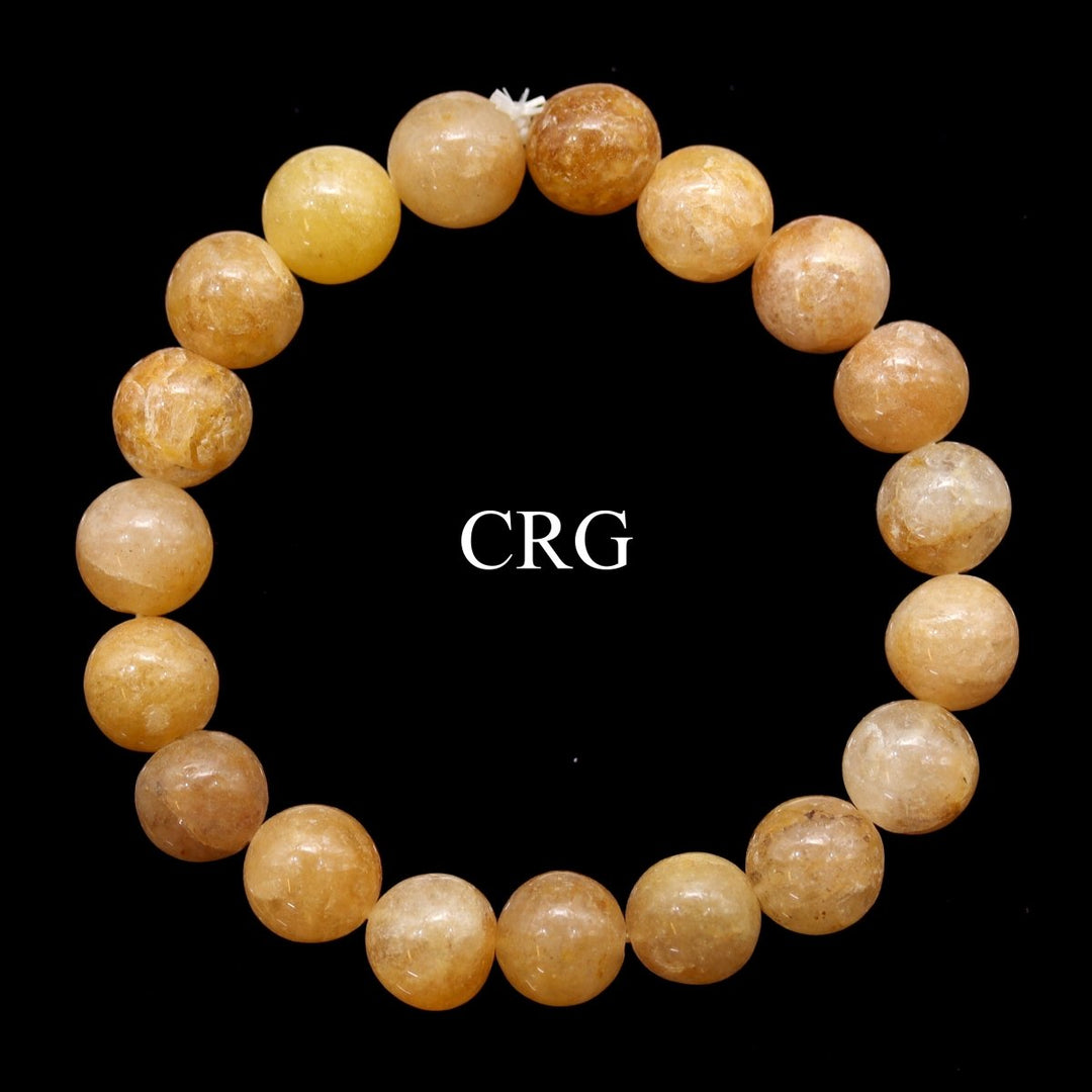 QTY 1 - Yellow Quartz Tumbled Bead Stretch Bracelet / 8mm AVGCrystal River Gems