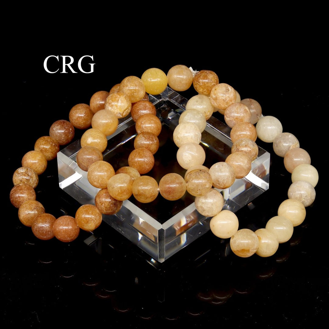 QTY 1 - Yellow Quartz Tumbled Bead Stretch Bracelet / 8mm AVGCrystal River Gems