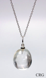Quartz Pendant with Silver-Plated Bail (4 Pieces) Size 1 Inch (INJD)