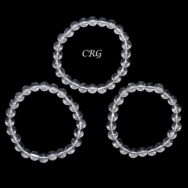 Quartz Tumbled Bracelet (1 Piece) Size 8 mm Crystal Bead Stretch Jewelry - Crystal River Gems