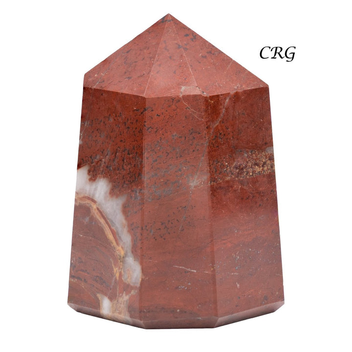 Red Jasper Point (1 Piece) Size 3 to 5 Inches Faceted Standing Crystal Tower