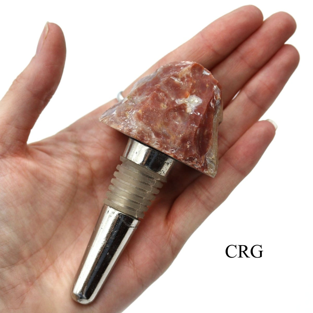 Red Jasper Rough Rock Bottle Stopper (1 Piece) Size 4 Inches Crystal Gemstone Wine Stopper