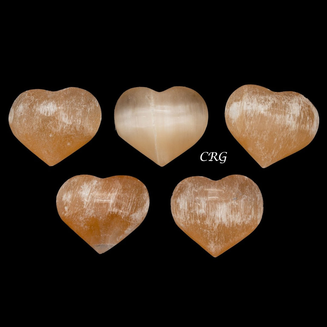 Red Selenite Heart (1 Piece) Size 2.5 to 3 Inches Crystal Gemstone Carving