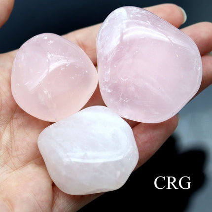 Rose Quartz Tumbled Gemstones from Brazil - 20-60 mm - 1 LB. LOT - Crystal River Gems