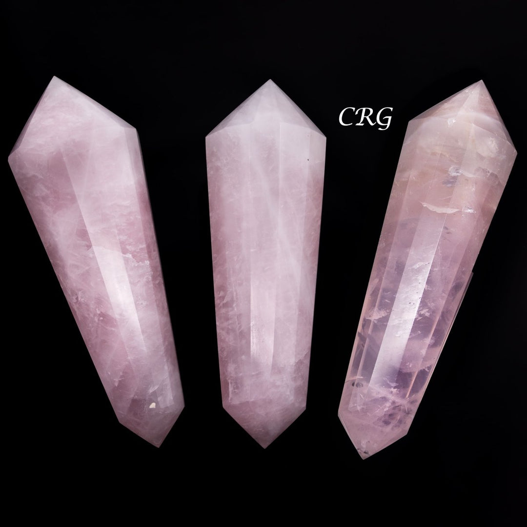 Rose Quartz Wands Fully Polished Extra Quality (1 Pound) Size 3 to 4 Inches Bulk Wholesale Lot Crystals