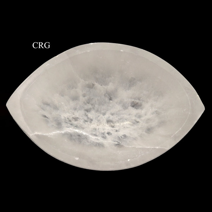Selenite Eye Bowl (1 Piece) Size 10 by 6 cm White Polished Crystal Bowl