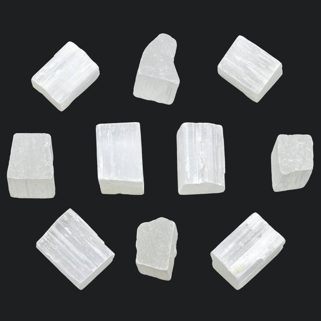 Selenite Rough Pieces (Size 1 To 2 Inches) Wholesale Raw Crystals Minerals Gemstones - Crystal River Gems