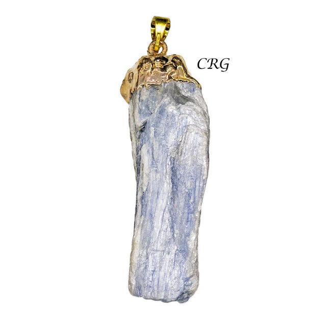 SET OF 10 - Blue Kyanite Blade Pendant with Gold Plating / 1-2" AVG - Crystal River Gems