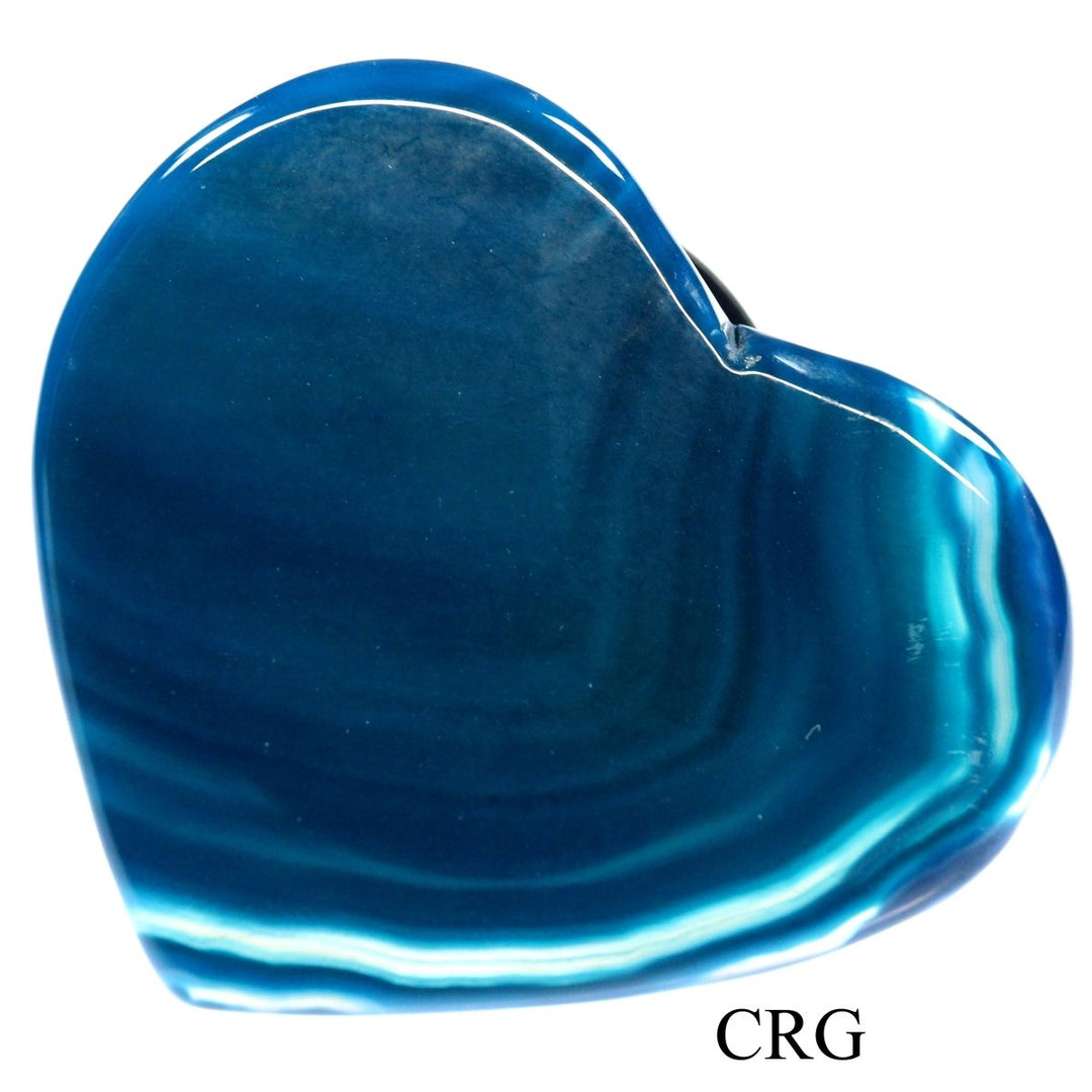 SET OF 10 - Polished TEAL Agate Slice Heart Phone Grips / 2 - 3" AVGCrystal River Gems