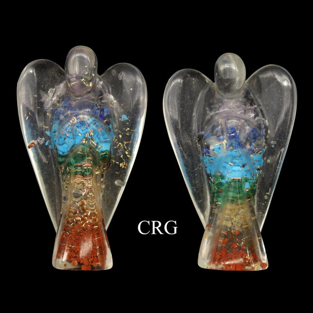 SET OF 2 - 7 Stone Orgonite Angels / 50mm AVG - Crystal River Gems