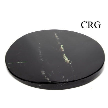 SET OF 2 - Black Obsidian Round Coasters / 3-5" AVG