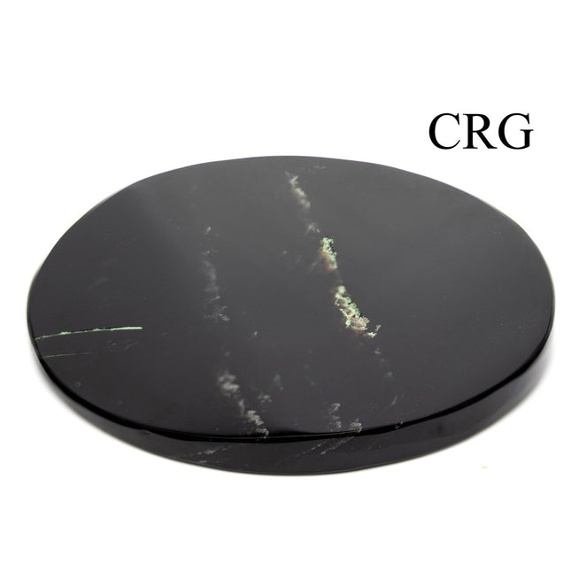 SET OF 2 - Black Obsidian Round Coasters / 3-5" AVG - Crystal River Gems