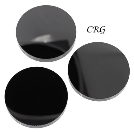 SET OF 2 - Black Obsidian Thick 3" Disks