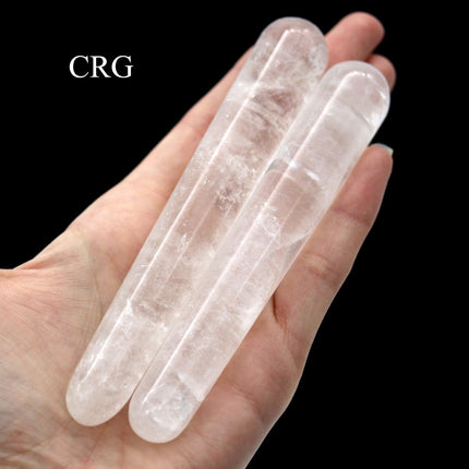 SET OF 2 - Crystal Quartz Massage Wands / 3-5" AVG - Crystal River Gems