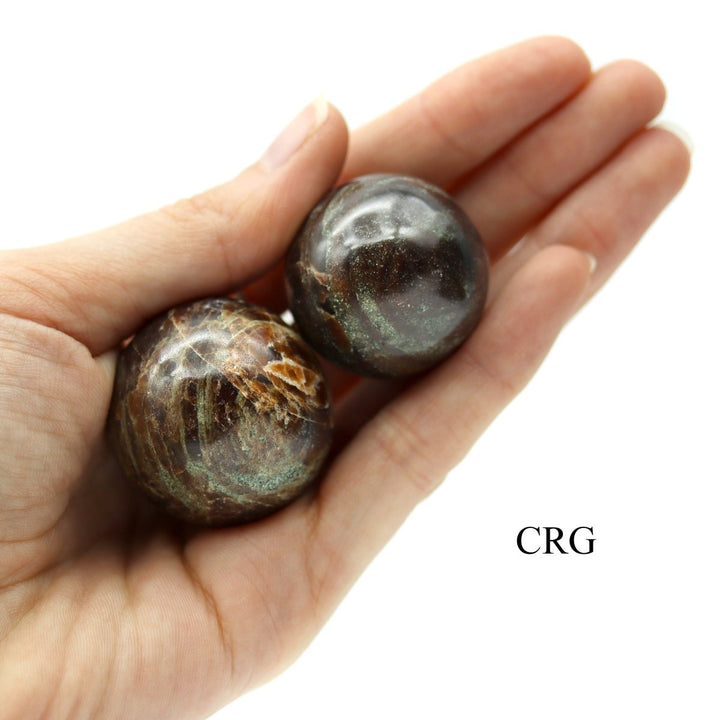 SET OF 2 - Garnet Spheres / 25 - 40mm AVGCrystal River Gems