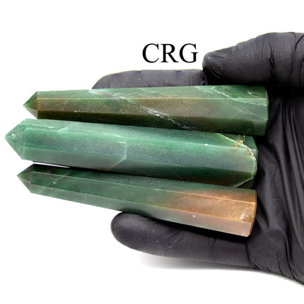 SET OF 2 - Green Aventurine Mixed Shaped Towers / 3-5" Avg - Crystal River Gems