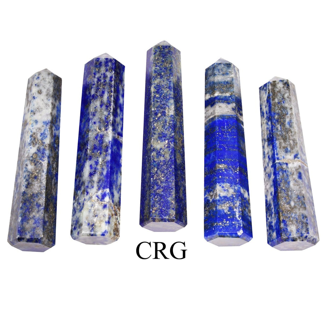 SET OF 2 - Lapis Gemstone Obelisk Point / 2 - 3" AVGCrystal River Gems