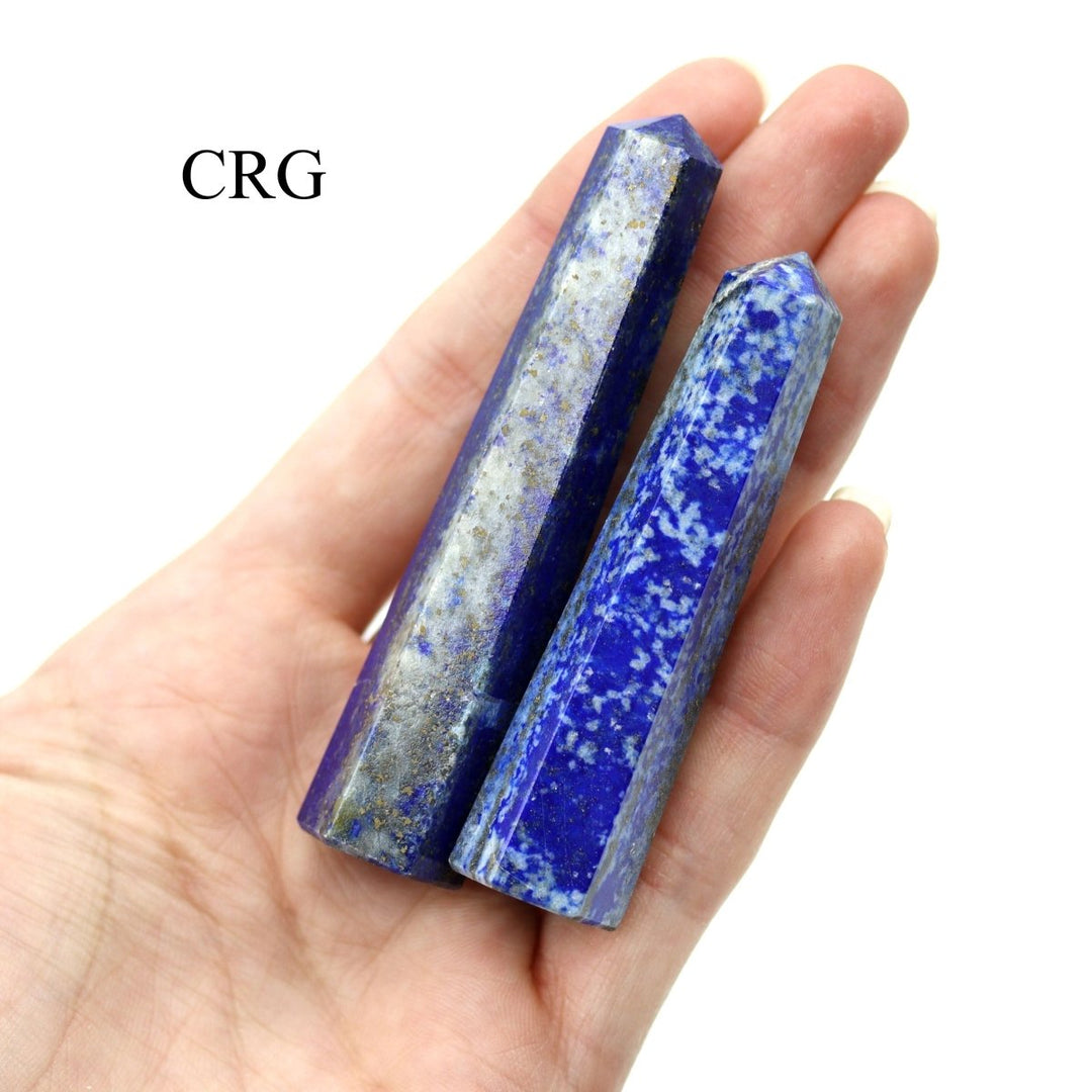 SET OF 2 - Lapis Gemstone Obelisk Point / 2 - 3" AVGCrystal River Gems