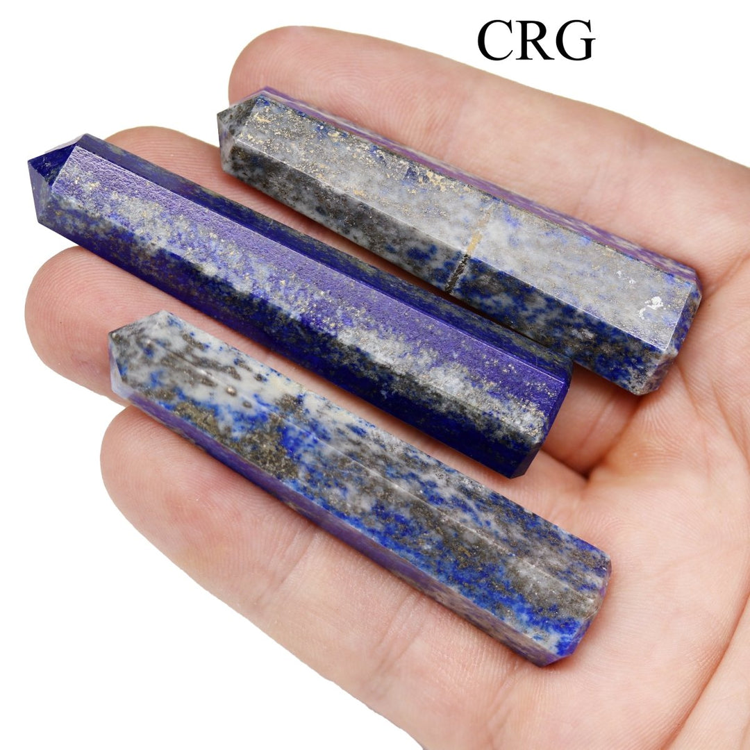 SET OF 2 - Lapis Gemstone Obelisk Point / 2 - 3" AVGCrystal River Gems