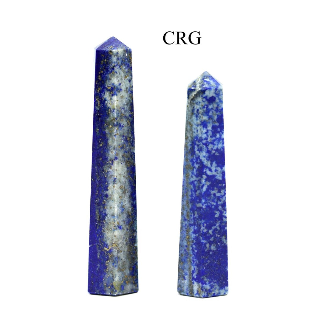 SET OF 2 - Lapis Gemstone Obelisk Point / 2 - 3" AVGCrystal River Gems