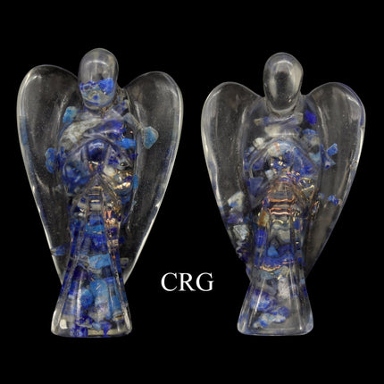 SET OF 2 - Lapis Lazuli Orgonite Angels / 50mm AVG - Crystal River Gems