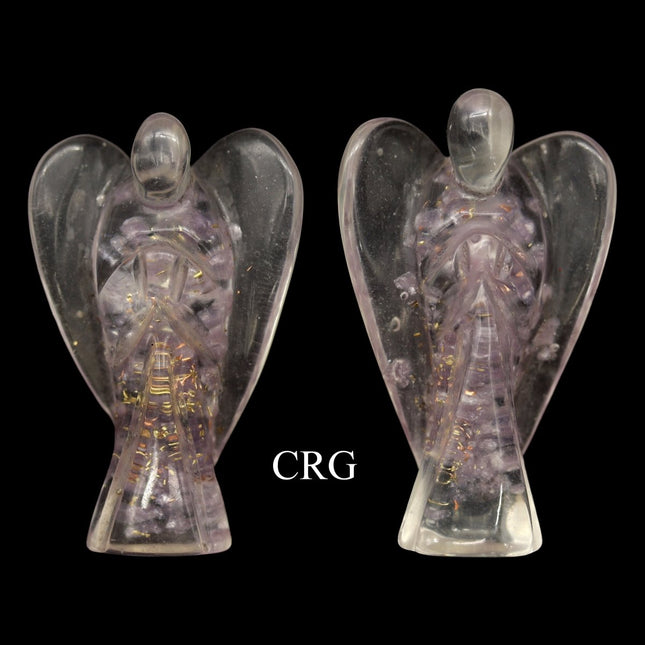 SET OF 2 - Lepidolite Orgonite Angels / 50mm AVG - Crystal River Gems