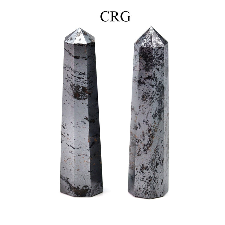 SET OF 2 - Mixed Shape Hematite Towers / 3 - 5" AVGCrystal River Gems