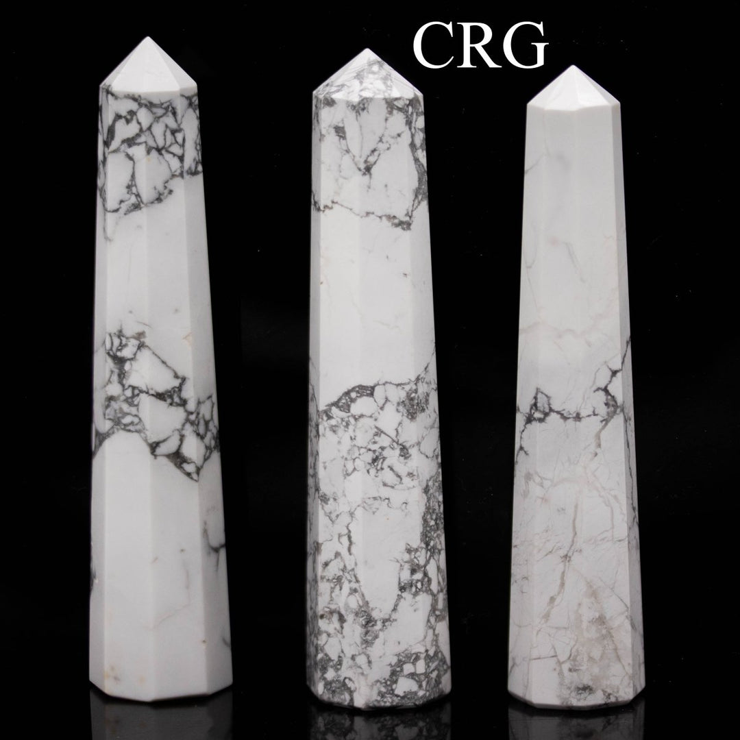 SET OF 2 - Mixed Shape Howlite Towers / 3-5