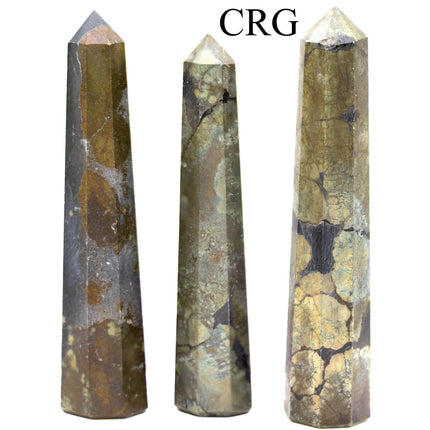 SET OF 2 - Mixed Shape Iron Pyrite Towers / 3-5" AVG