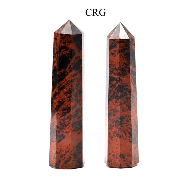 SET OF 2 - Mixed Shape Mahogany Obsidian Towers / 3 - 5" AVGCrystal River Gems