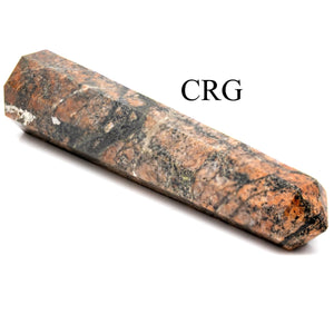SET OF 2 - Mixed Shape Unakite Towers / 3-5